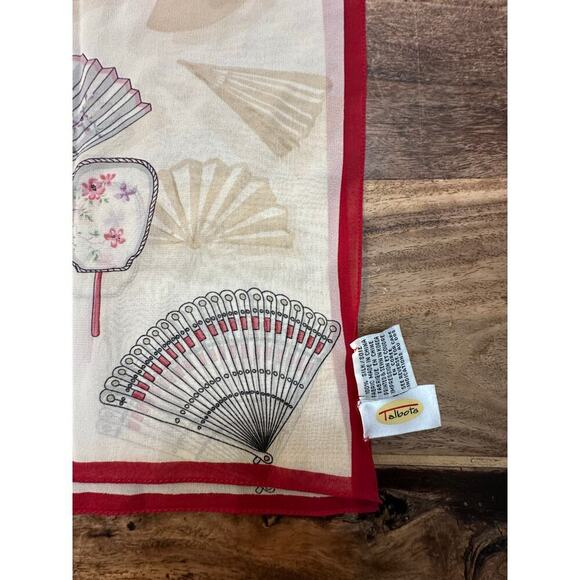 Talbots Women's Multicolor Fan Coloring 100% Silk Scarf vintage - Picture 4 of 5